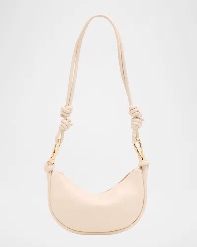 Simkhai Avery Curved Leather Crossbody Bag In Pink
