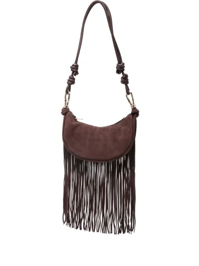 Simkhai Avery Fringe Cross Body Bag In Brown