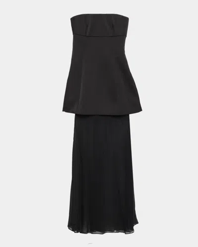 Simkhai Avidan Sheer-skirt Gown In Black