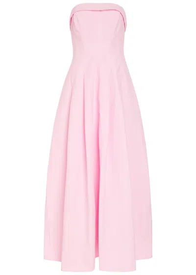 Simkhai Avril Strapless Cotton-blend Maxi Dress In Pink