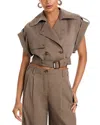 Simkhai Axel Short Sleeve Top In Brown