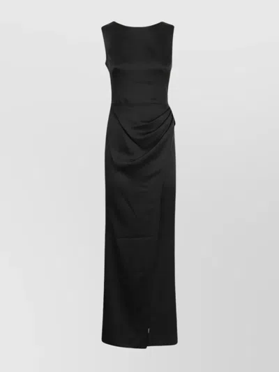 Simkhai Backless Gown With Cowl Neckline And Flared Hem In Black