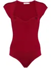Simkhai Barbara Ribbed-knit Bodysuit In Red