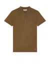 Simkhai Barron Short Sleeve Polo In Capers