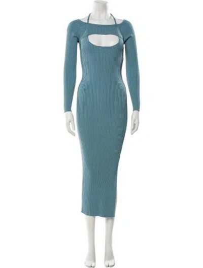 Pre-owned Simkhai Bateau Neckline Long Dress In Blue