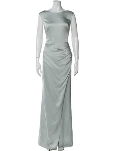 Pre-owned Simkhai Bateau Neckline Long Dress In Green