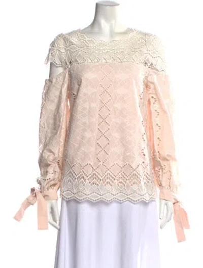 Pre-owned Simkhai Bateau Neckline Long Sleeve Blouse In Multi