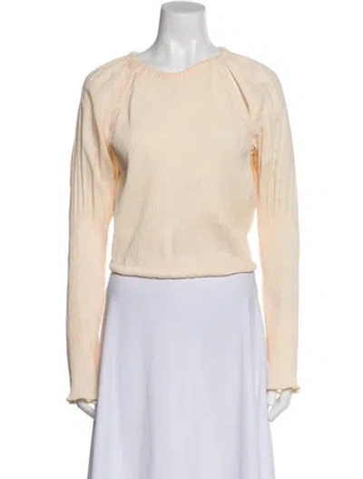 Pre-owned Simkhai Bateau Neckline Long Sleeve Crop Top In Pink