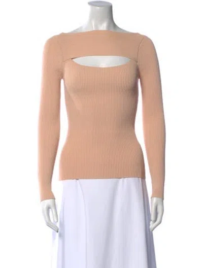 Pre-owned Simkhai Bateau Neckline Long Sleeve Top In Pink