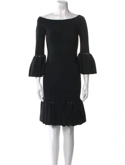 Pre-owned Simkhai Bateau Neckline Mini Dress In Black