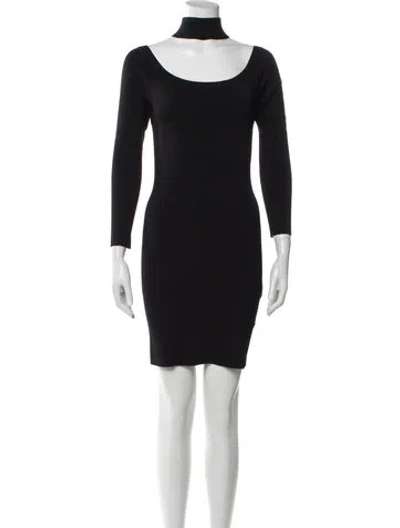 Pre-owned Simkhai Bateau Neckline Mini Dress In Black