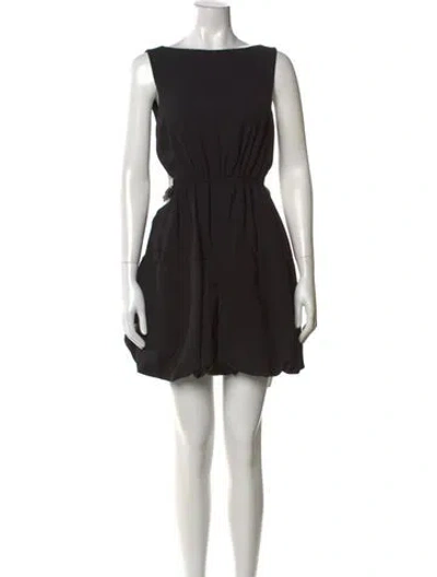Pre-owned Simkhai Bateau Neckline Mini Dress In Black