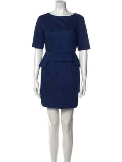 Pre-owned Simkhai Bateau Neckline Mini Dress In Blue