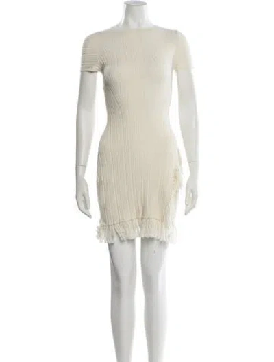 Pre-owned Simkhai Bateau Neckline Mini Dress In Neutral