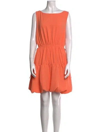 Pre-owned Simkhai Bateau Neckline Mini Dress In Orange