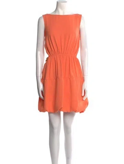 Pre-owned Simkhai Bateau Neckline Mini Dress In Orange