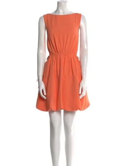 Pre-owned Simkhai Bateau Neckline Mini Dress In Orange