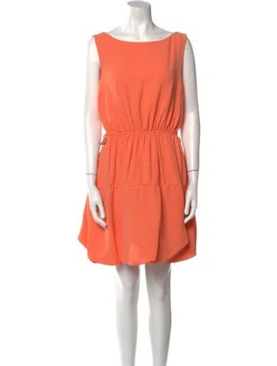 Pre-owned Simkhai Bateau Neckline Mini Dress In Orange