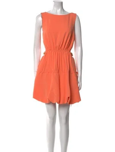 Pre-owned Simkhai Bateau Neckline Mini Dress In Orange