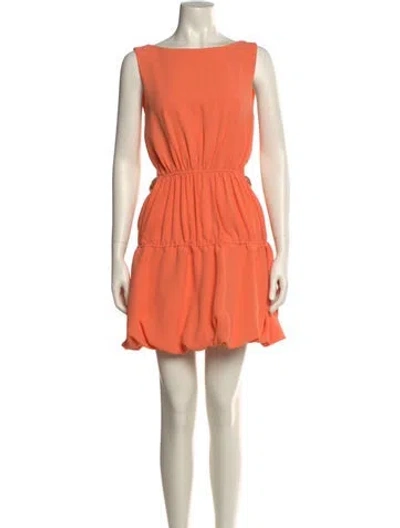 Pre-owned Simkhai Bateau Neckline Mini Dress In Orange