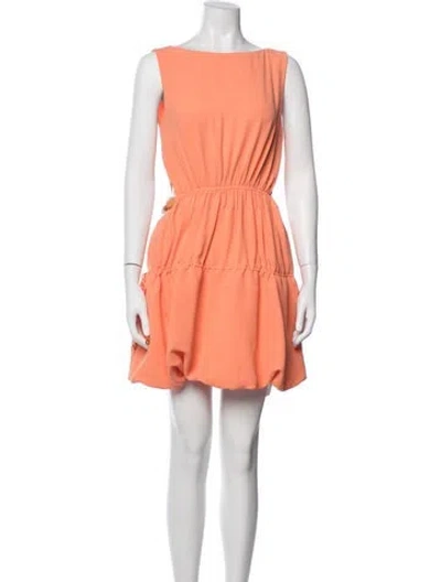 Pre-owned Simkhai Bateau Neckline Mini Dress W/ Tags In Orange