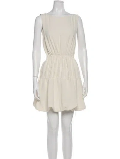 Pre-owned Simkhai Bateau Neckline Mini Dress In White