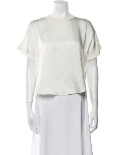 Pre-owned Simkhai Bateau Neckline Short Sleeve T-shirt In Neutral