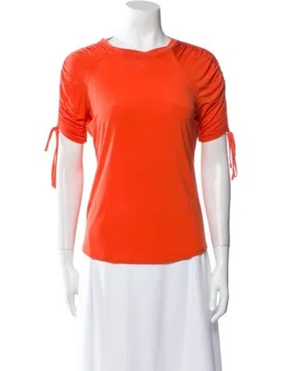 Pre-owned Simkhai Bateau Neckline Short Sleeve T-shirt In Orange