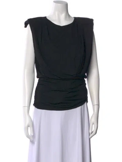 Pre-owned Simkhai Bateau Neckline Sleeveless Top In Black