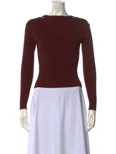 Pre-owned Simkhai Bateau Neckline Sweater In Brown