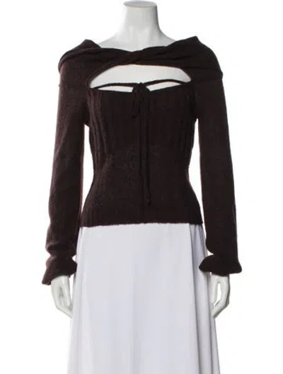 Pre-owned Simkhai Bateau Neckline Sweater In Brown