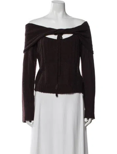 Pre-owned Simkhai Bateau Neckline Sweater In Brown