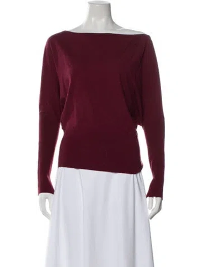Pre-owned Simkhai Bateau Neckline Sweater In Burgundy