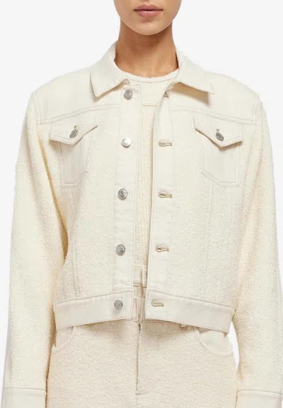 Simkhai Baylin Denim Knit Jacket In White