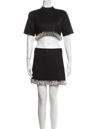 Pre-owned Simkhai Beaded Accents Skirt Set W/ Tags In Black