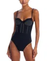Simkhai Beatrix Bustier One Piece Swimsuit In Black In Black