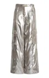 Simkhai Beatriz Wide-leg Cargo Pants In Silver