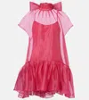 Simkhai Beaux Bow-detail Organza Minidress In Pink