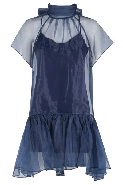 Simkhai Beaux Tiered Mini Dress In Blue