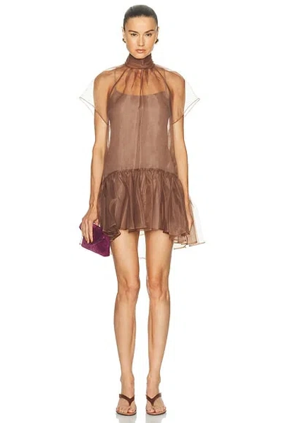 Simkhai Beaux Tiered Mini Dress In Brown