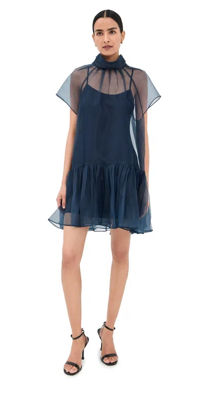 Simkhai Beaux Tiered Mini Dress Midnight In Blue