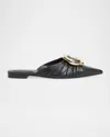 Simkhai Belle Leather Pointed-toe Mules