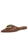 Simkhai Belle Leather Pointed Toe Mules Sable