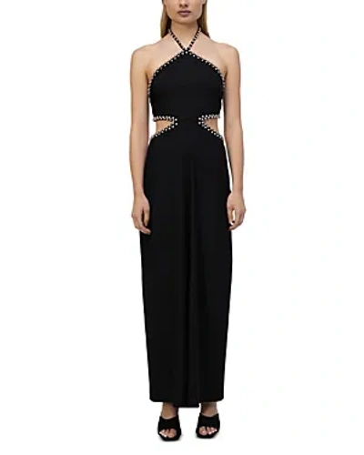 Simkhai Bellina Cutout Linen-blend Maxi Dress In Black