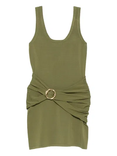 Simkhai Belted Draped Dress In Green