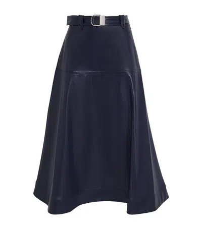 Simkhai Belted Mayson Midi Skirt In Navy