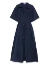 Simkhai Womens Midnight Deanna Belted-waist Cotton-blend Midi Dress In Blue