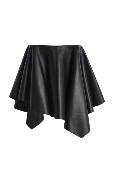 Simkhai Benita Leather Mini Skirt In Black