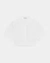 Simkhai Bernie Pleated Short-sleeve Shirt In White