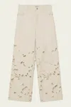 Simkhai Betty Floral Cut-out Jean In Ecru In White